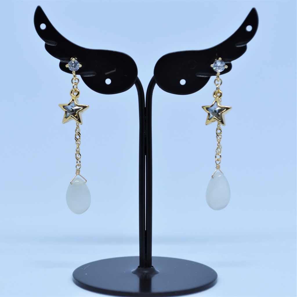 雪夜のペンダントセット(ペンダント・耳飾り)