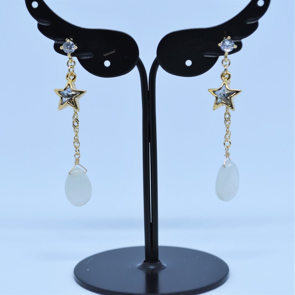 雪夜のペンダントセット(ペンダント・耳飾り)