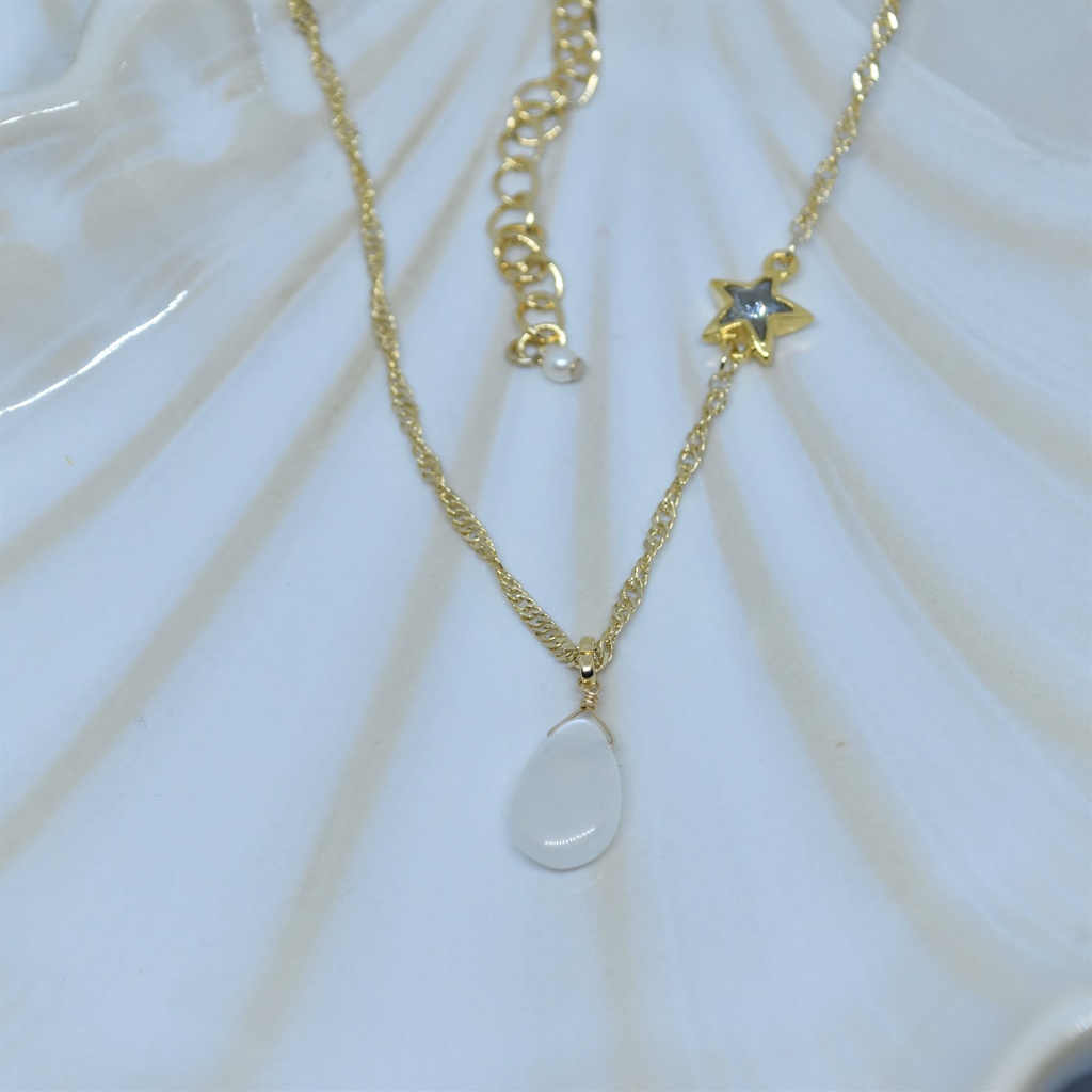 雪夜のペンダントセット(ペンダント・耳飾り)