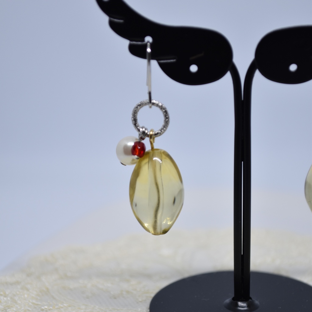 クリームソーダのピアス/イヤリング(檸檬)【レトロ喫茶シリヰズ】