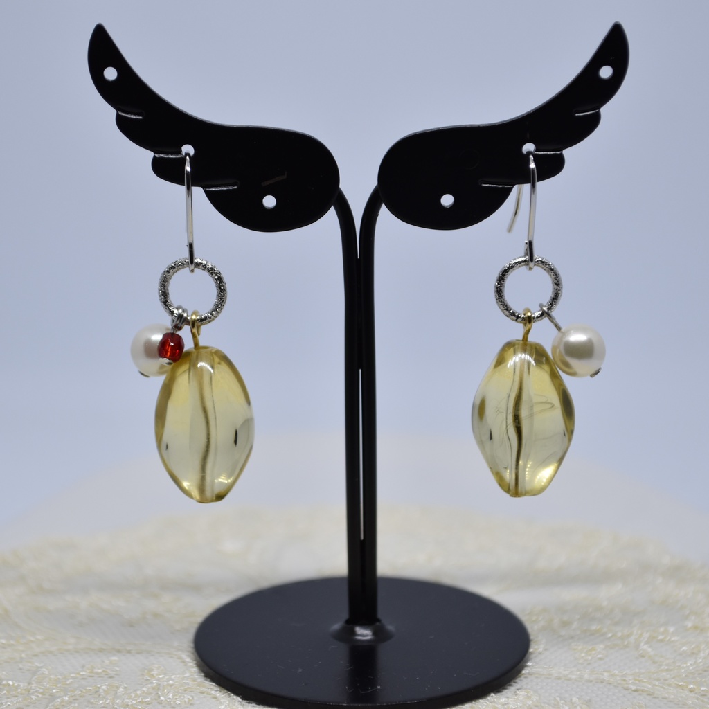 クリームソーダのピアス/イヤリング(檸檬)【レトロ喫茶シリヰズ】