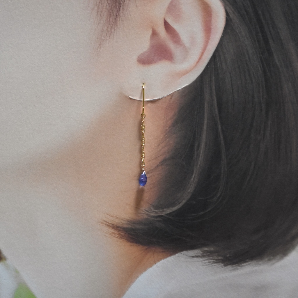 夜空色のペンダントセット(ペンダント・耳飾り)