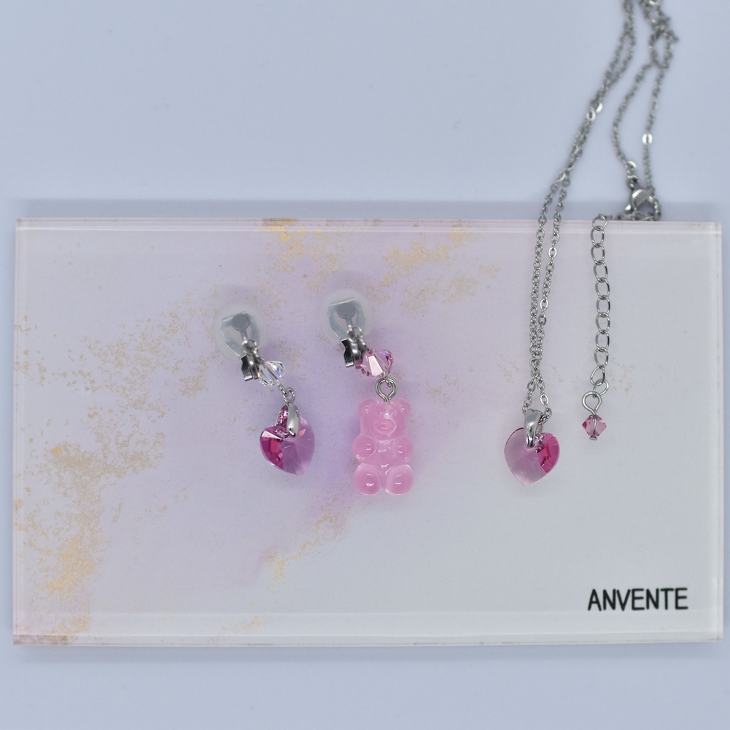 【再販不可】グミベアイヤリング・ピーチ(ピアス変更可能)