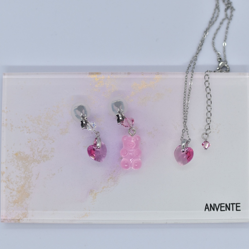 【再販不可】グミベアイヤリング・ピーチ(ピアス変更可能)