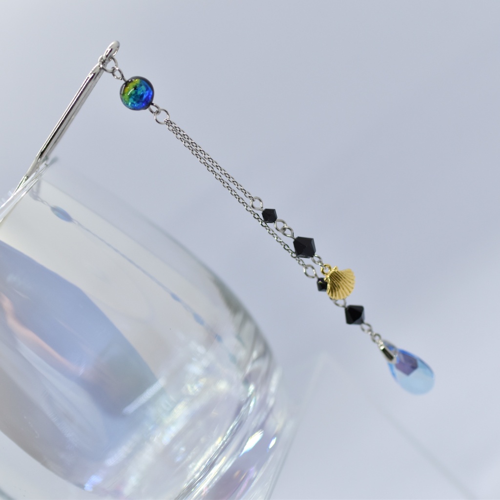 けらま・Lt.サファイアシマー×貝殻 かんざし