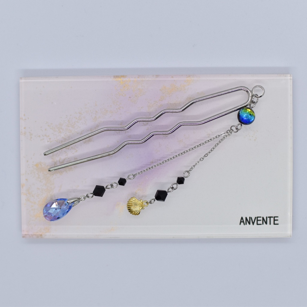 けらま・Lt.サファイアシマー×貝殻 かんざし