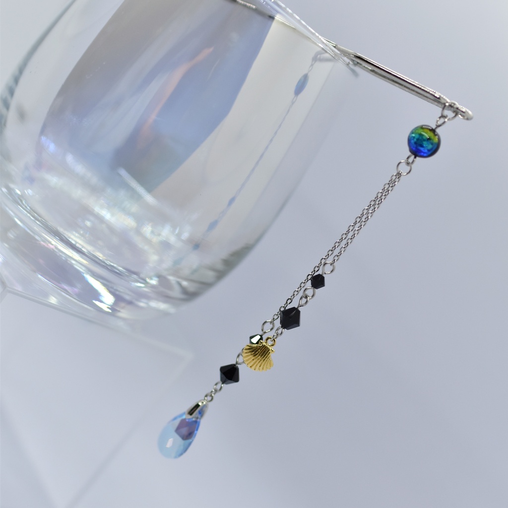 けらま・Lt.サファイアシマー×貝殻 かんざし