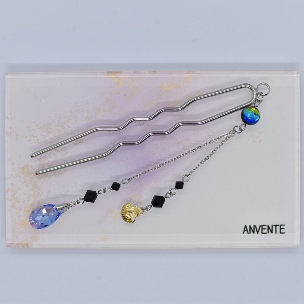 けらま・Lt.サファイアシマー×貝殻 かんざし