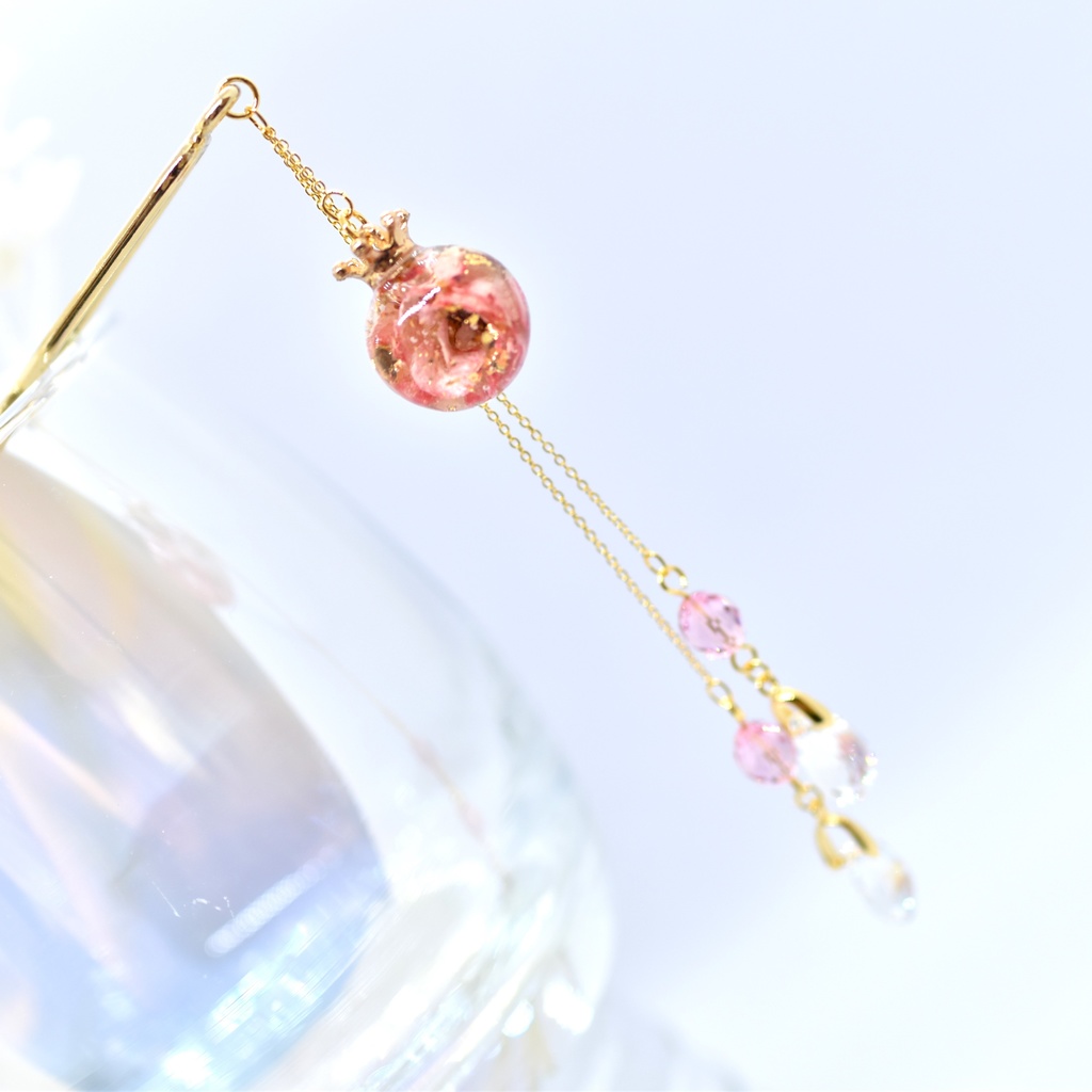 【Atelier petit Lotus様コラボ】Reine des fleurs かんざし・ピンク【再販予定なし】