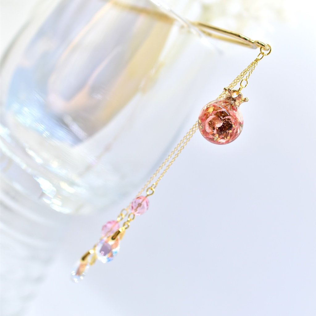 【Atelier petit Lotus様コラボ】Reine des fleurs かんざし・ピンク【再販予定なし】