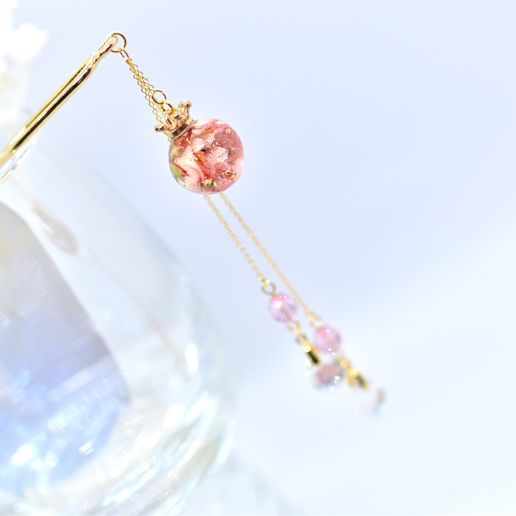 【Atelier petit Lotus様コラボ】Reine des fleurs かんざし・ピンク【再販予定なし】