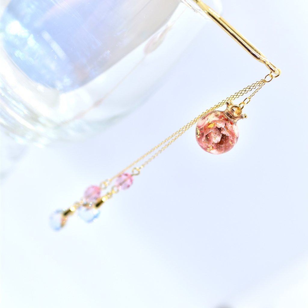 【Atelier petit Lotus様コラボ】Reine des fleurs かんざし・ピンク【再販予定なし】