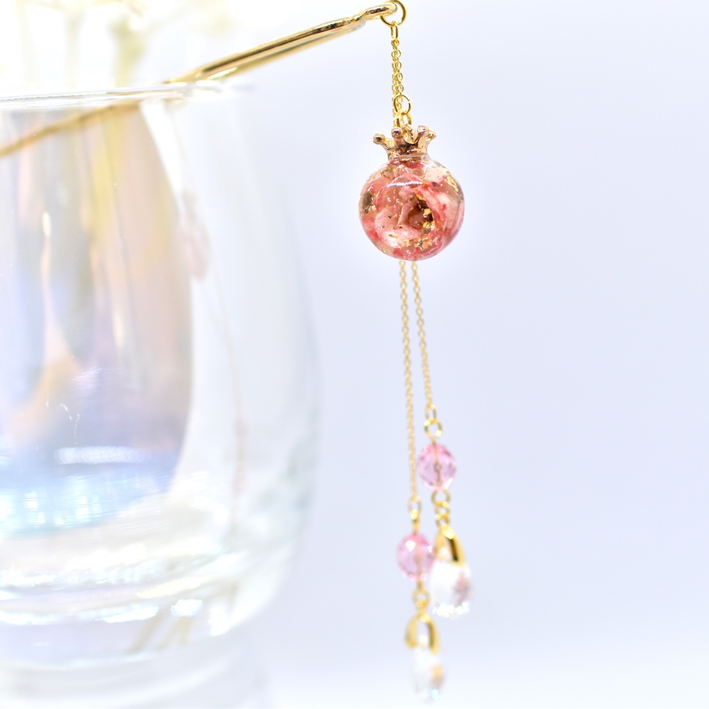 【Atelier petit Lotus様コラボ】Reine des fleurs かんざし・ピンク【再販予定なし】