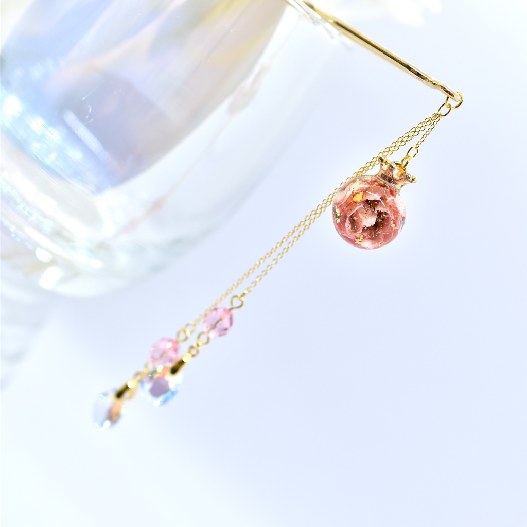 【Atelier petit Lotus様コラボ】Reine des fleurs かんざし・ピンク【再販予定なし】