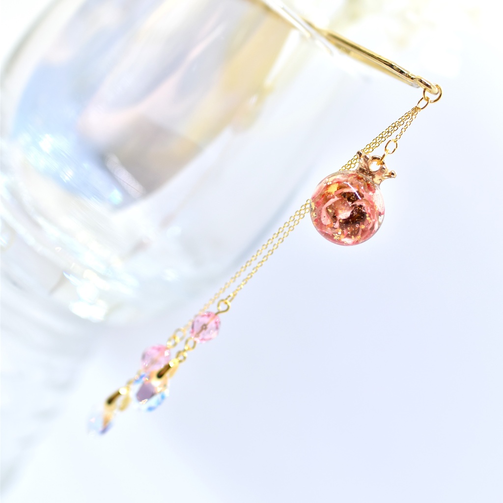 【Atelier petit Lotus様コラボ】Reine des fleurs かんざし・ピンク【再販予定なし】