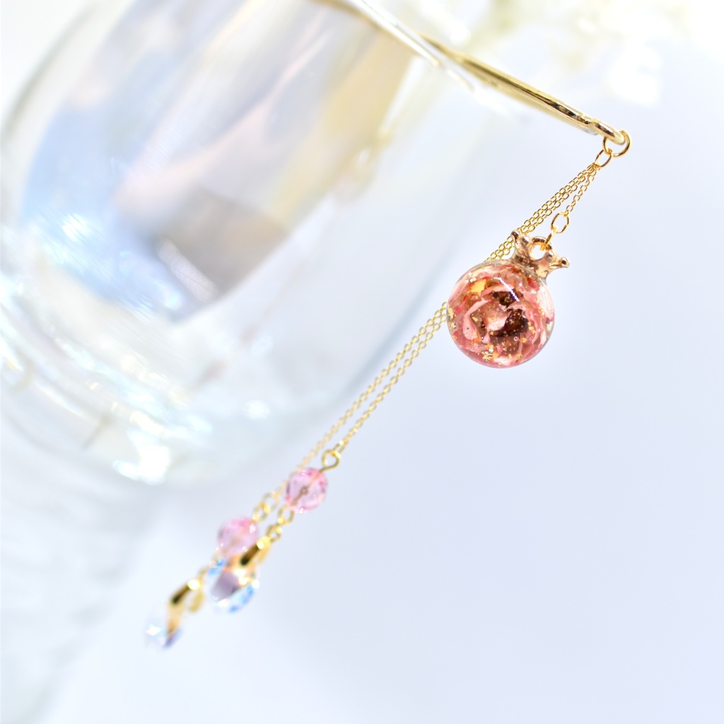 【Atelier petit Lotus様コラボ】Reine des fleurs かんざし・ピンク【再販予定なし】