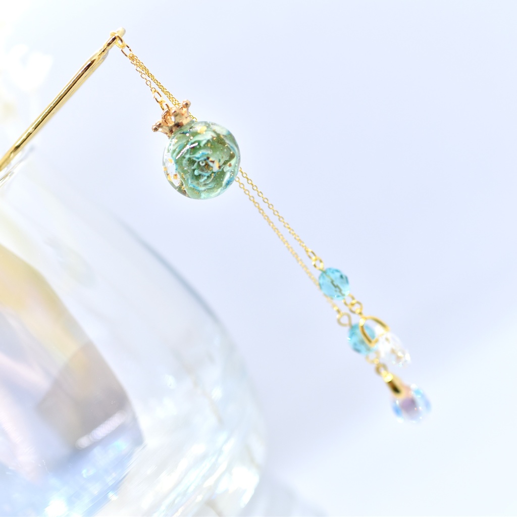 【Atelier petit Lotus様コラボ】Reine des fleurs かんざし・ブルー【再販予定なし】