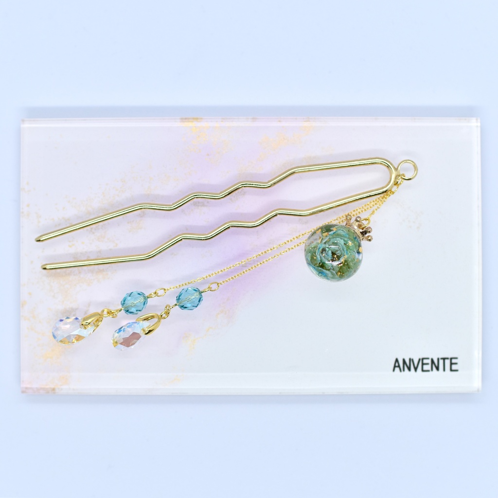 【Atelier petit Lotus様コラボ】Reine des fleurs かんざし・ブルー【再販予定なし】