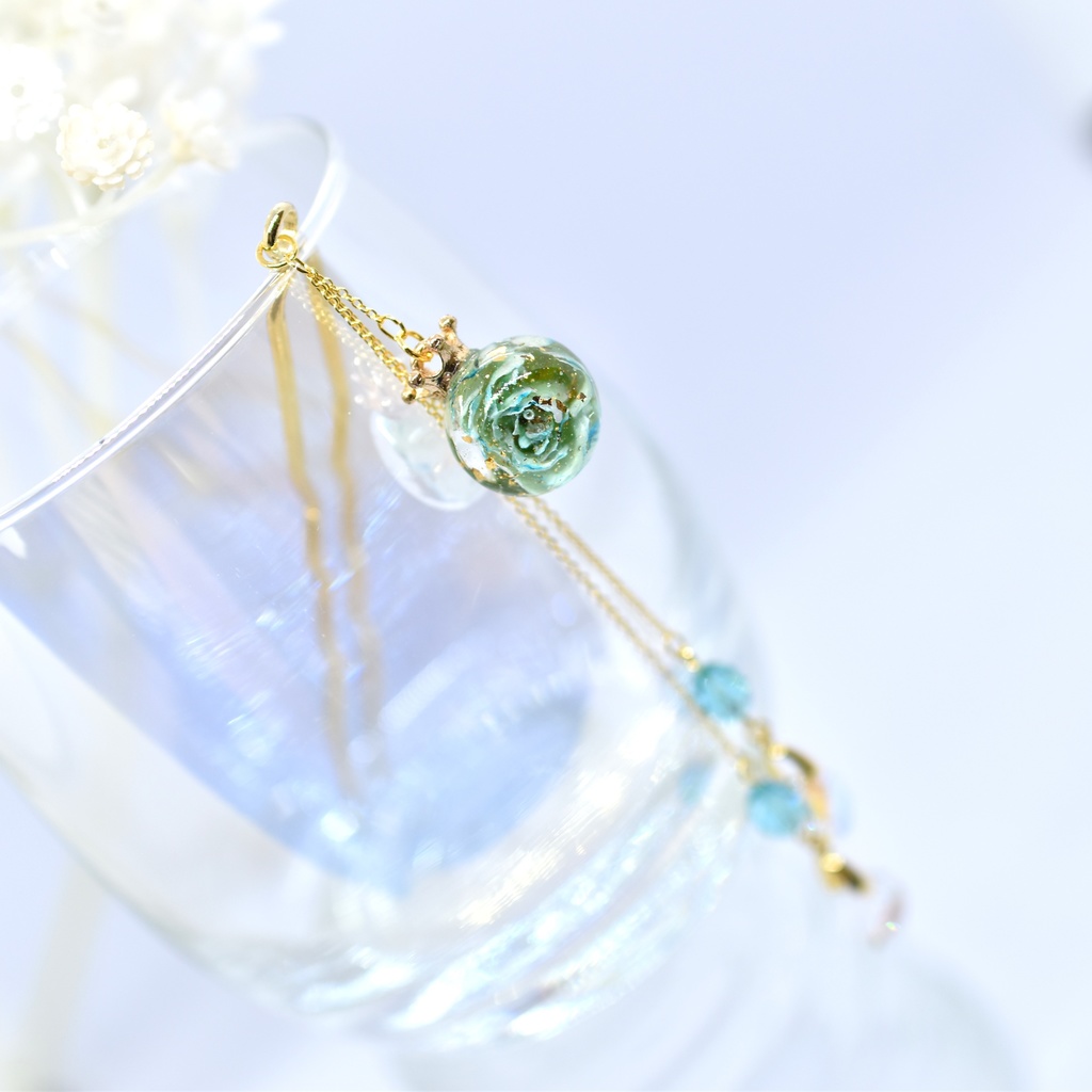 【Atelier petit Lotus様コラボ】Reine des fleurs かんざし・ブルー【再販予定なし】