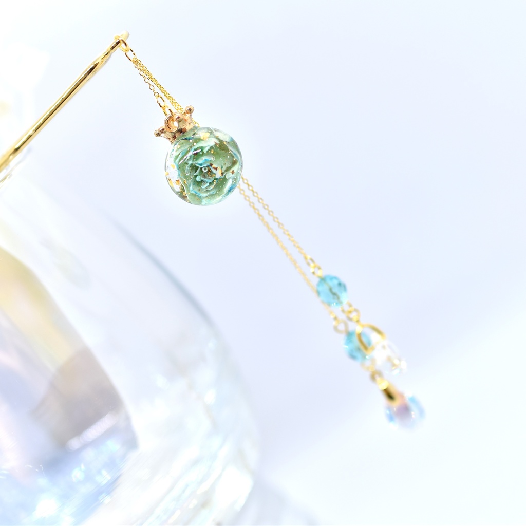 【Atelier petit Lotus様コラボ】Reine des fleurs かんざし・ブルー【再販予定なし】