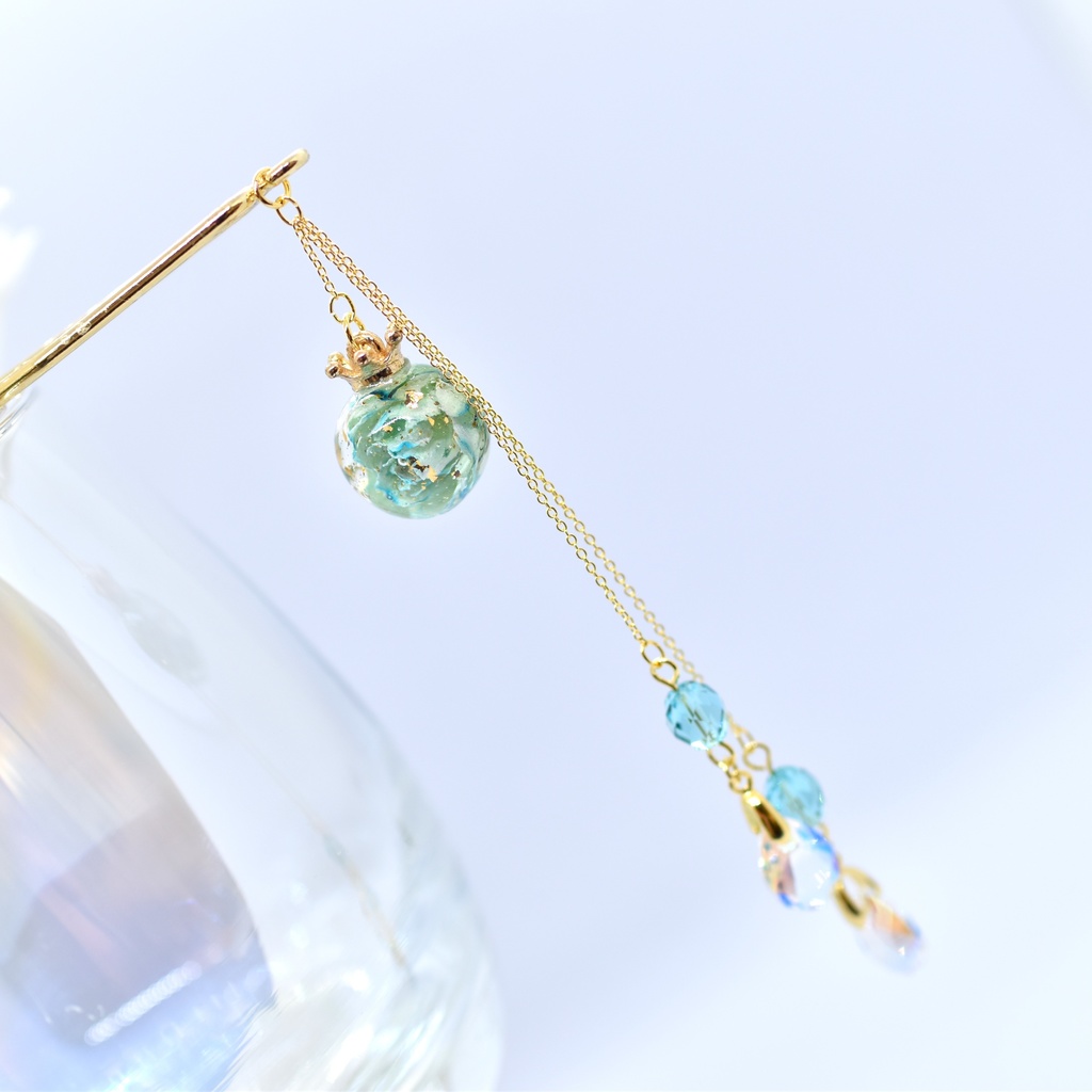 【Atelier petit Lotus様コラボ】Reine des fleurs かんざし・ブルー【再販予定なし】