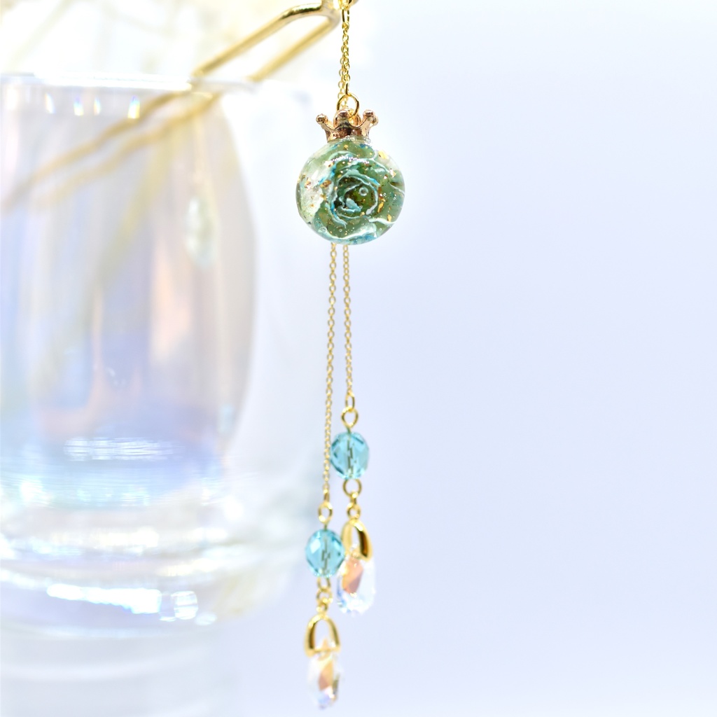 【Atelier petit Lotus様コラボ】Reine des fleurs かんざし・ブルー【再販予定なし】