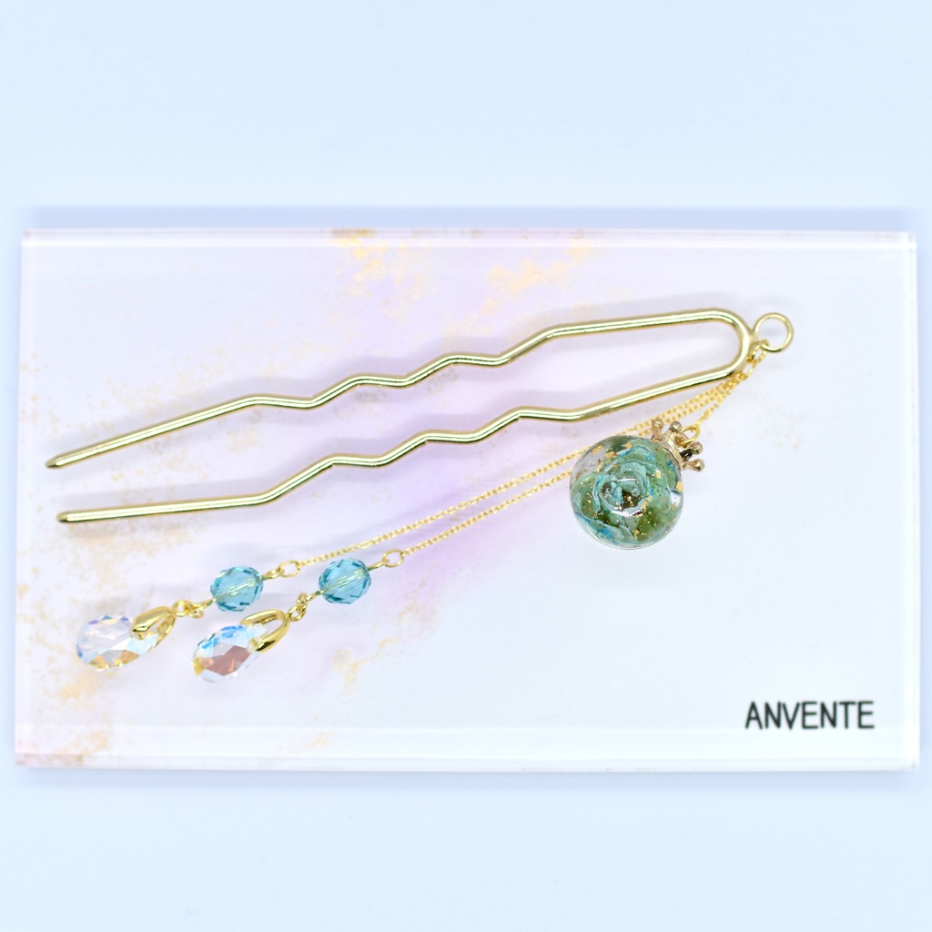 【Atelier petit Lotus様コラボ】Reine des fleurs かんざし・ブルー【再販予定なし】