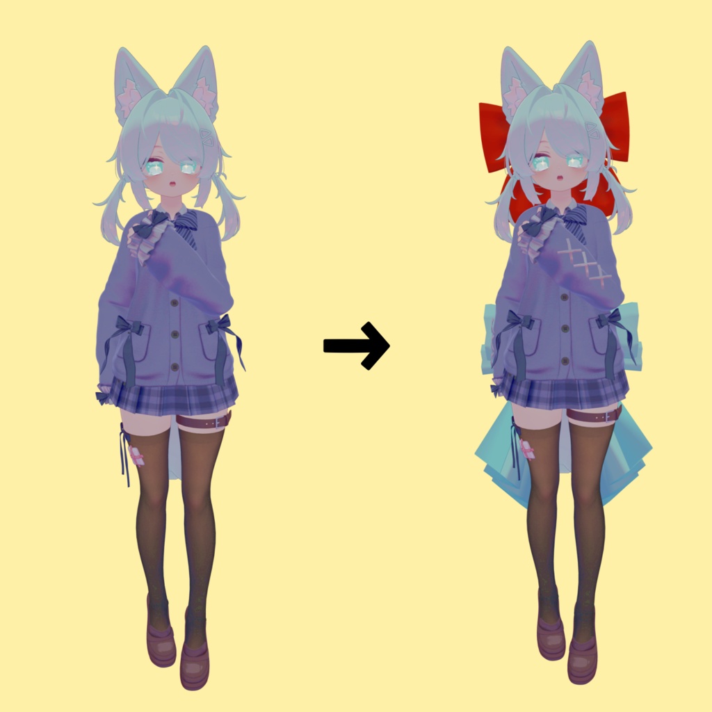 リボンまとめ🎀髪や服につけて華やかに!【3Dアクセサリー】