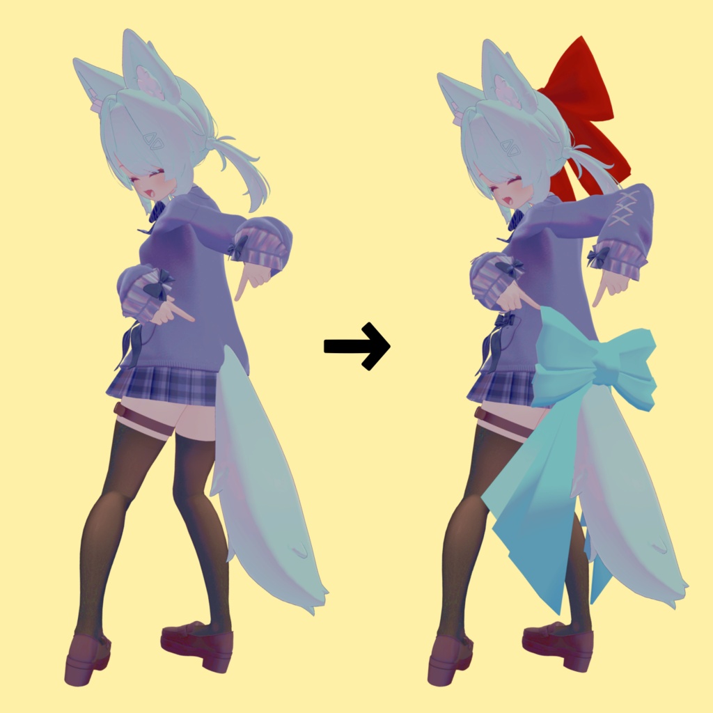 リボンまとめ🎀髪や服につけて華やかに!【3Dアクセサリー】
