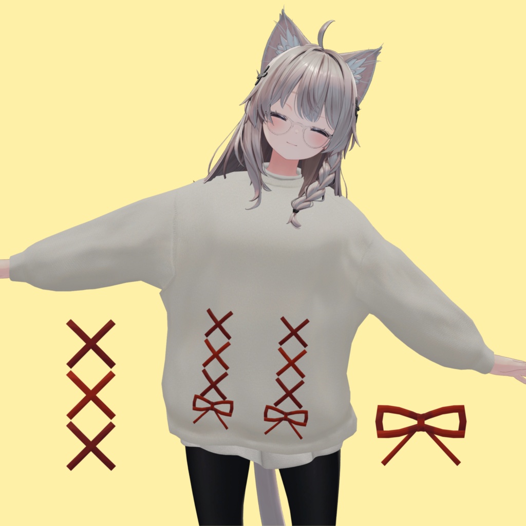 リボンまとめ🎀髪や服につけて華やかに!【3Dアクセサリー】