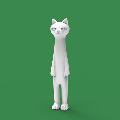 【STLデータ】ロングネックキャット　フィギュア