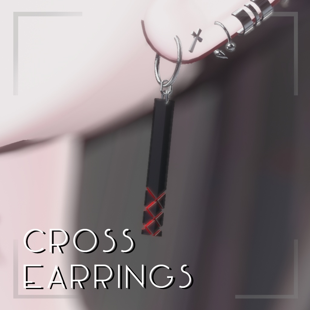  Cross earrings　2種類＋αセット【VRChat想定】