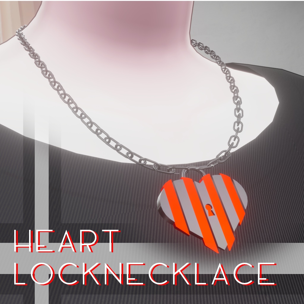 🎁SALE 🎁【MA対応】Heart LockNecklace【VRChat想定】