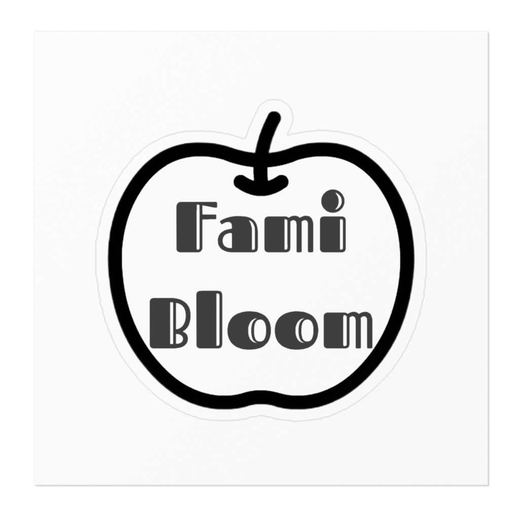 ふぁみぶるロゴ入りりんごステッカー
