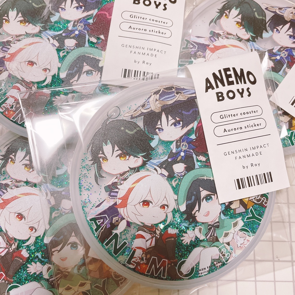 風男子グリッターコースター&オーロラステッカー/アクキーセット