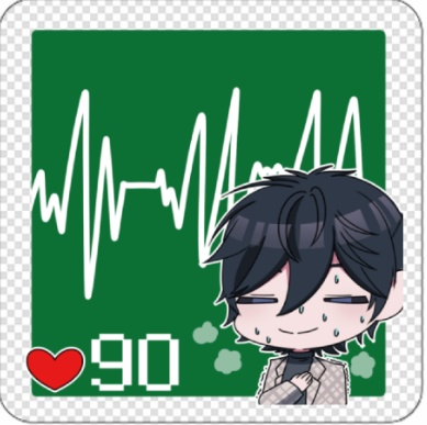 角型アクリルマグネット　心拍【５cm×5cm】