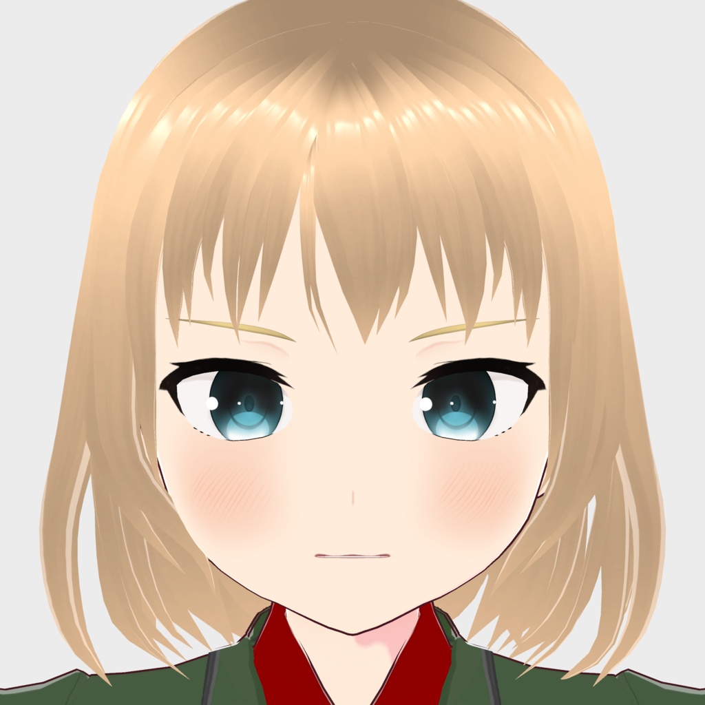 【VRMモデル】ミリタリースタイル・ロリ指揮官 | 表情12種・物理対応