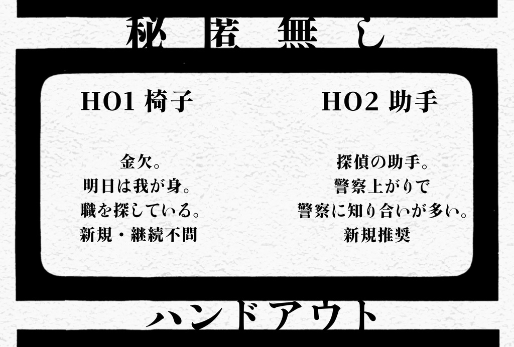 CoC6th「安楽探偵の椅子」