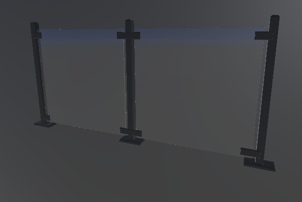 【VRChat想定】よくあるガラス柵【無料】