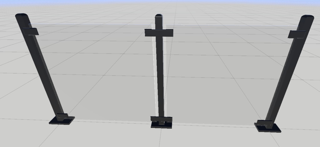 【VRChat想定】よくあるガラス柵【無料】