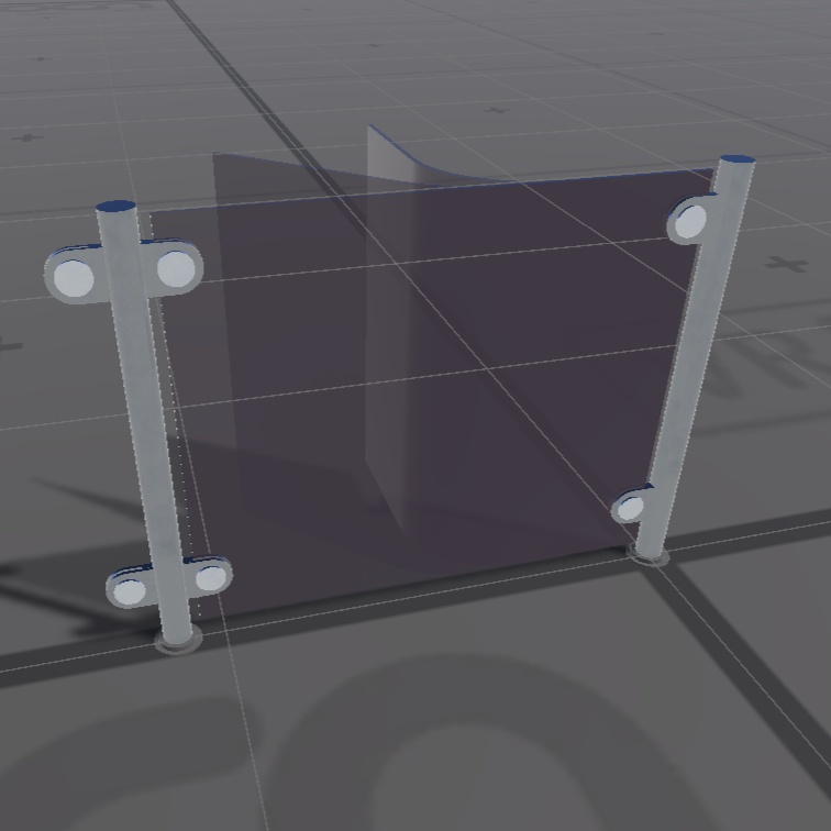 【VRC想定】連結・角度 自由自在ガラス柵