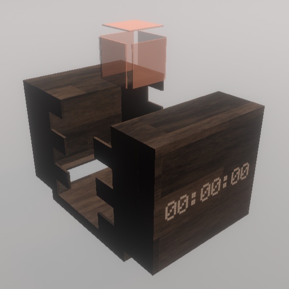 【VRC想定】ギミックで動くベッドミラー付き置時計【UDON】