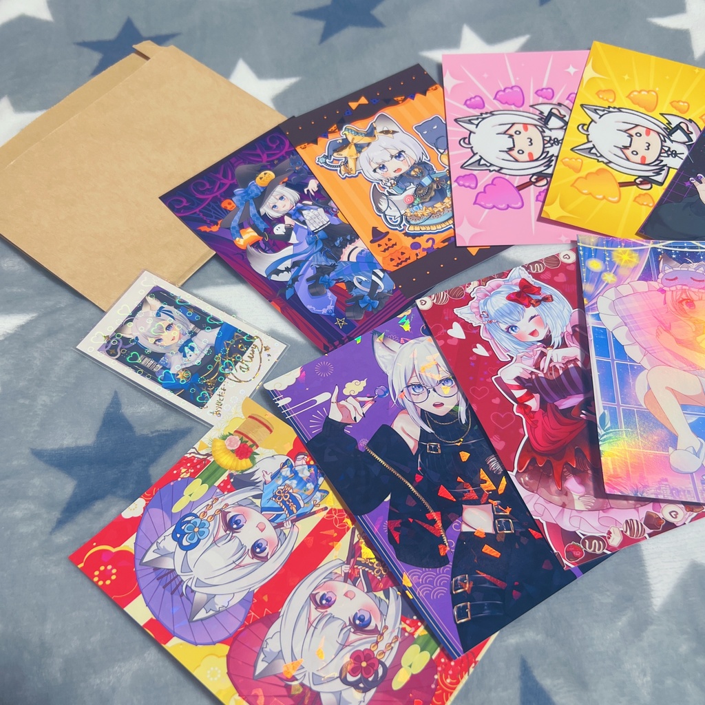 【７個限定】チェキ付き白狼るるポストカード10種セット