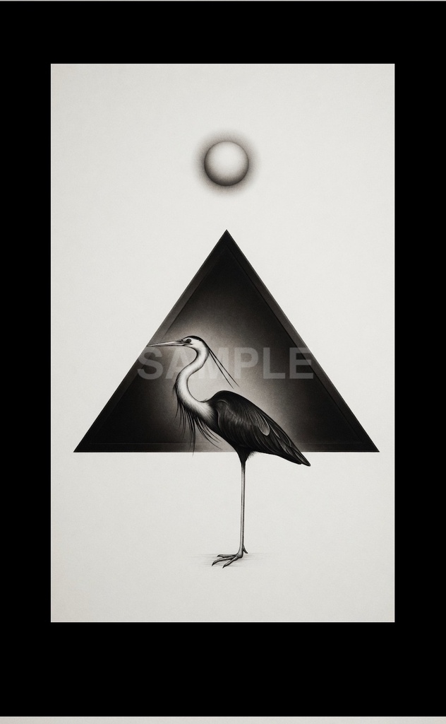 Sacred Geometry — Egret__A Symbolic Engraving Diptych