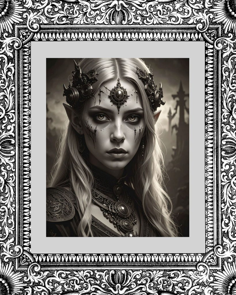 「ダークなエルフ王女」 /【Printable Art】Dark Elven Princess