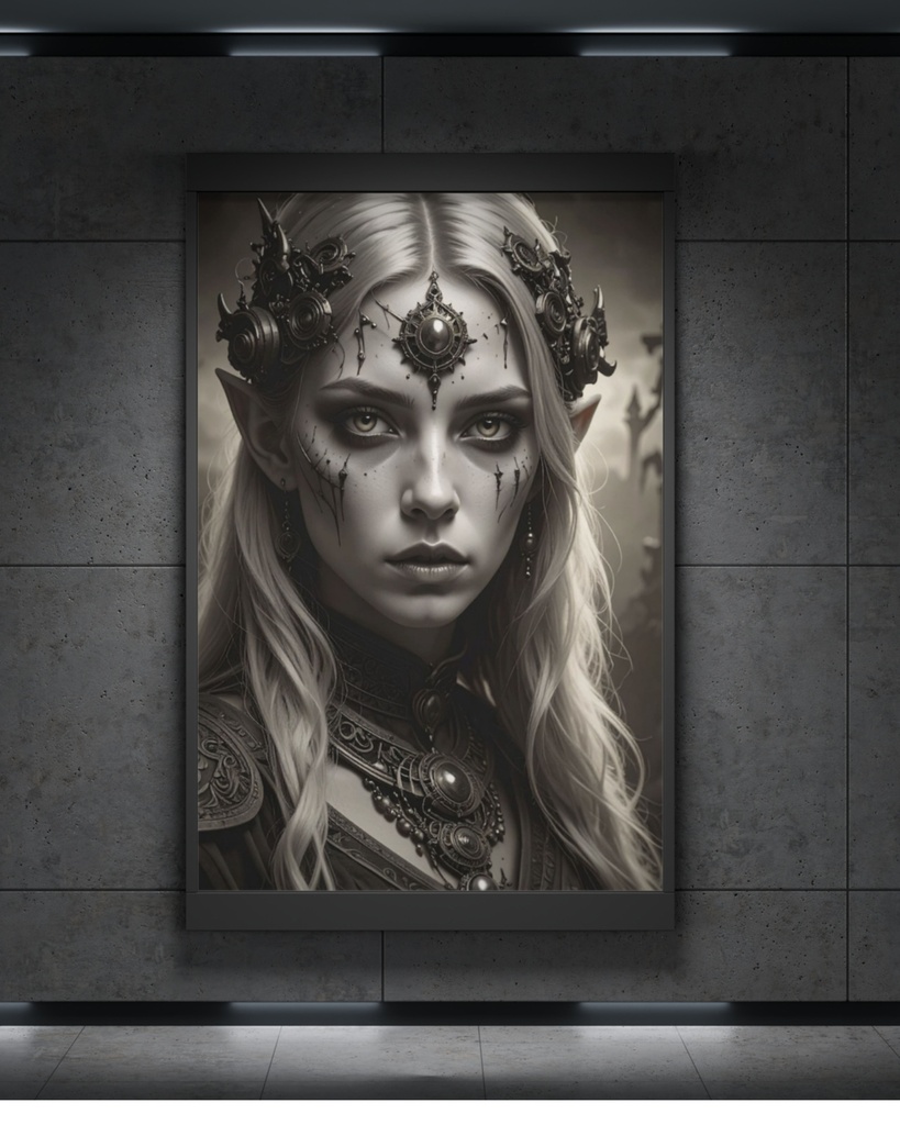 「ダークなエルフ王女」 /【Printable Art】Dark Elven Princess