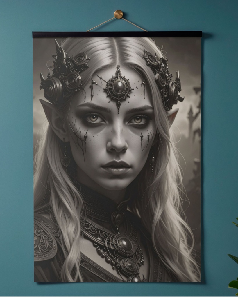 「ダークなエルフ王女」 /【Printable Art】Dark Elven Princess