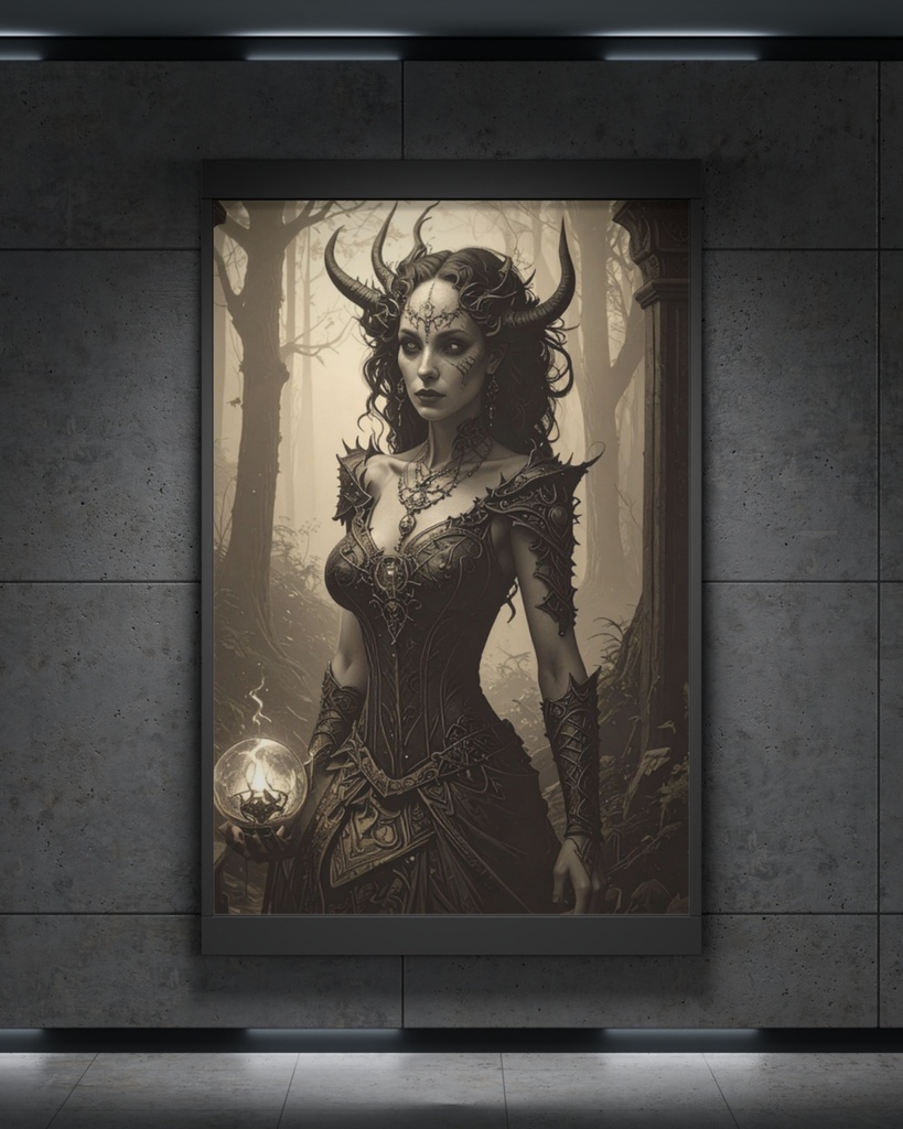 「森の闇の魔女」 /【Printable Art】Dark Forest Witch Goddess