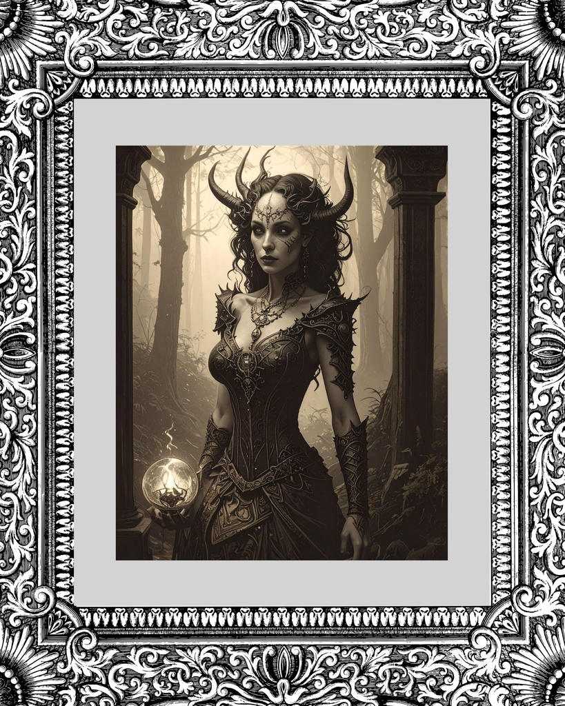 「森の闇の魔女」 /【Printable Art】Dark Forest Witch Goddess