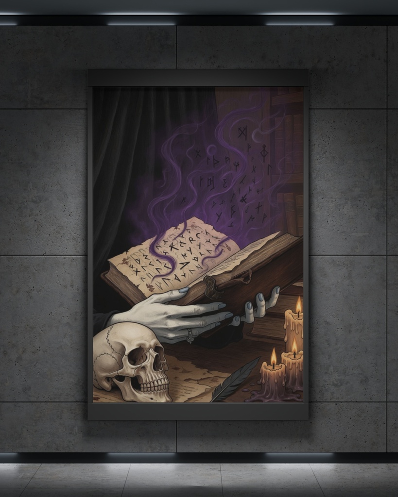 「禁断の魔導書:ルーンの詠唱」/【Printable Art】Forbidden Grimoire: Rune Incantation